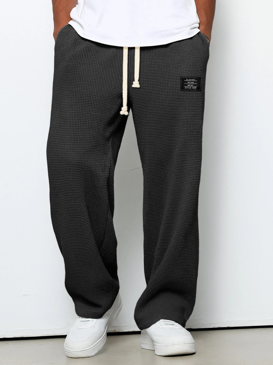 AliceLeon™ | Pantalon large à motif gaufré en nid d'abeille