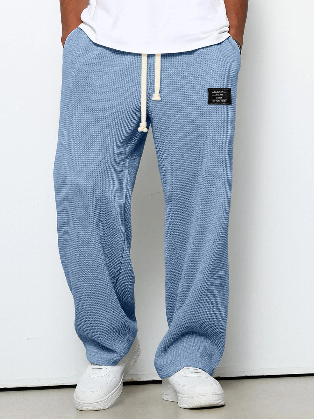 AliceLeon™ | Pantalon large à motif gaufré en nid d'abeille