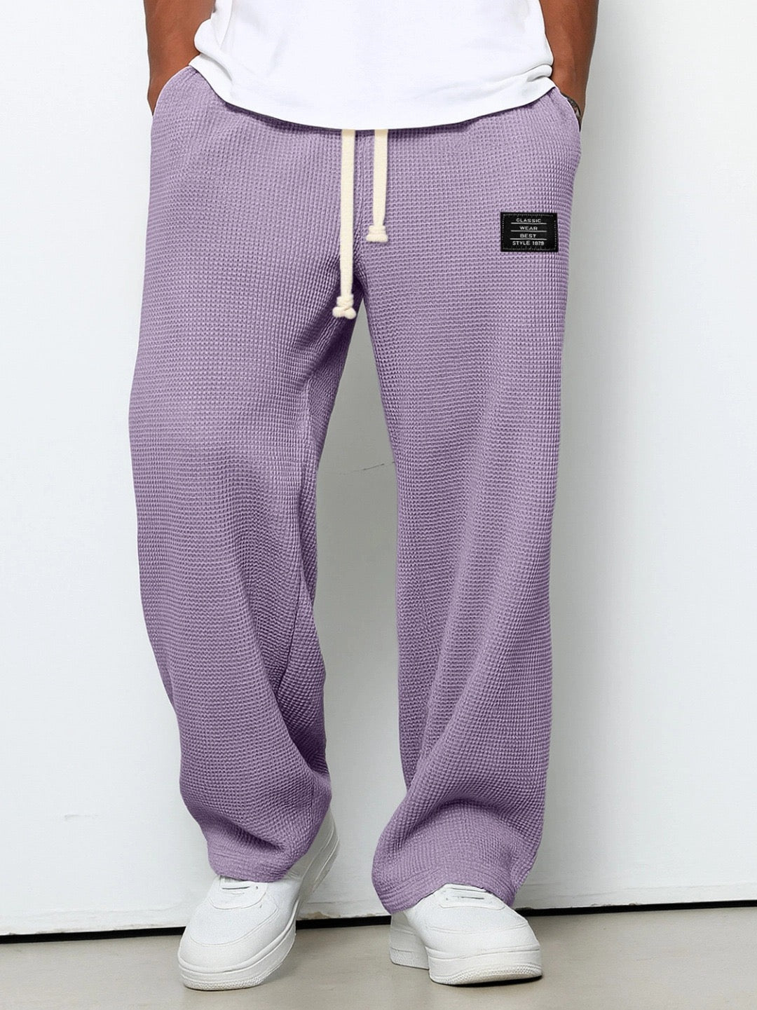 AliceLeon™ | Pantalon large à motif gaufré en nid d'abeille