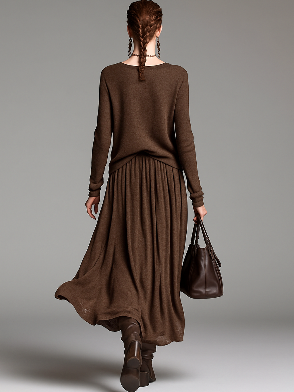 AliceLeon™ | Ensemble Jupe et Pull à Col Ronde