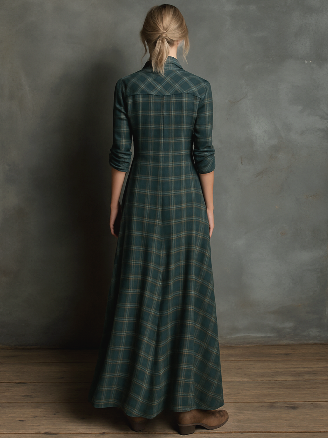 AliceLeon™ | Robe Maxi Rayée avec Col
