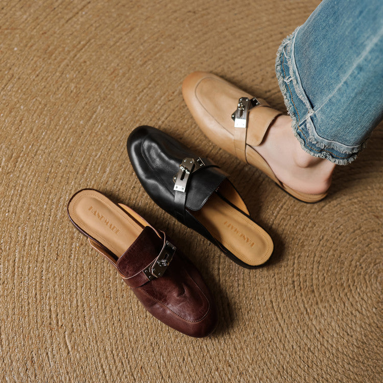 Carla Mules en Cuir Authentique