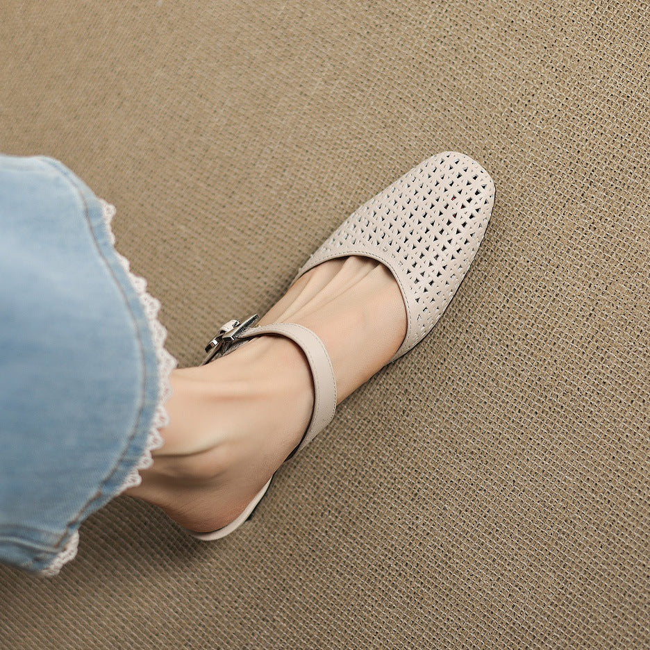 Véritable Mules en Cuir Ovia