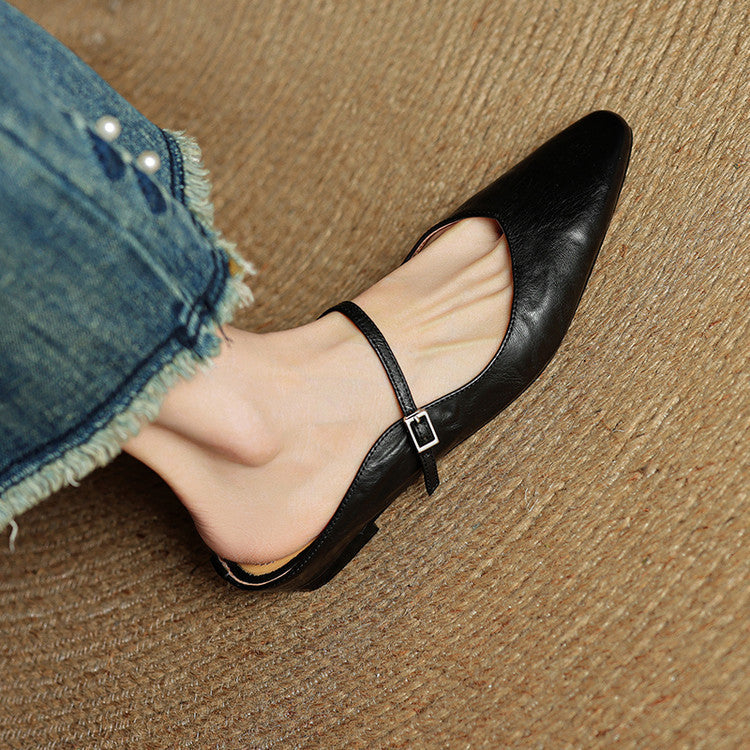 Véritable Mules en Cuir Orella