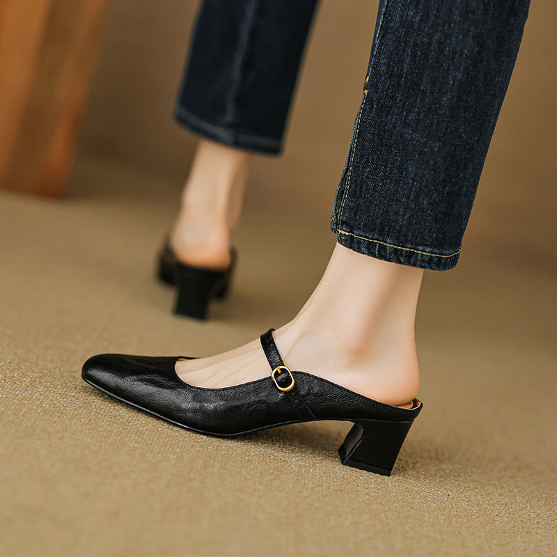 Vian Authentic Leather Mules