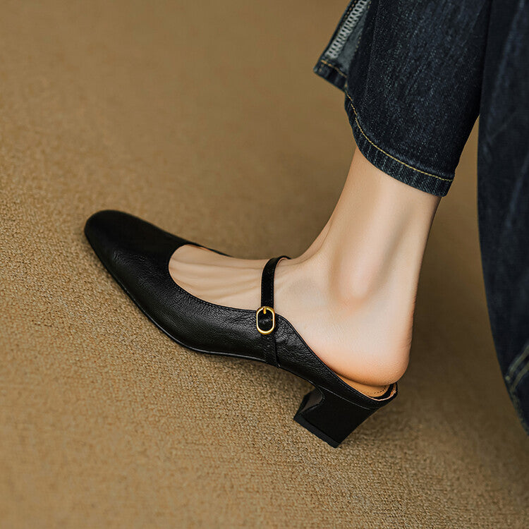 Vian Authentic Leather Mules