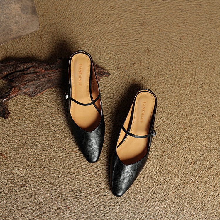 Véritable Mules en Cuir Orella