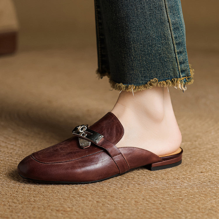 Carla Mules en Cuir Authentique