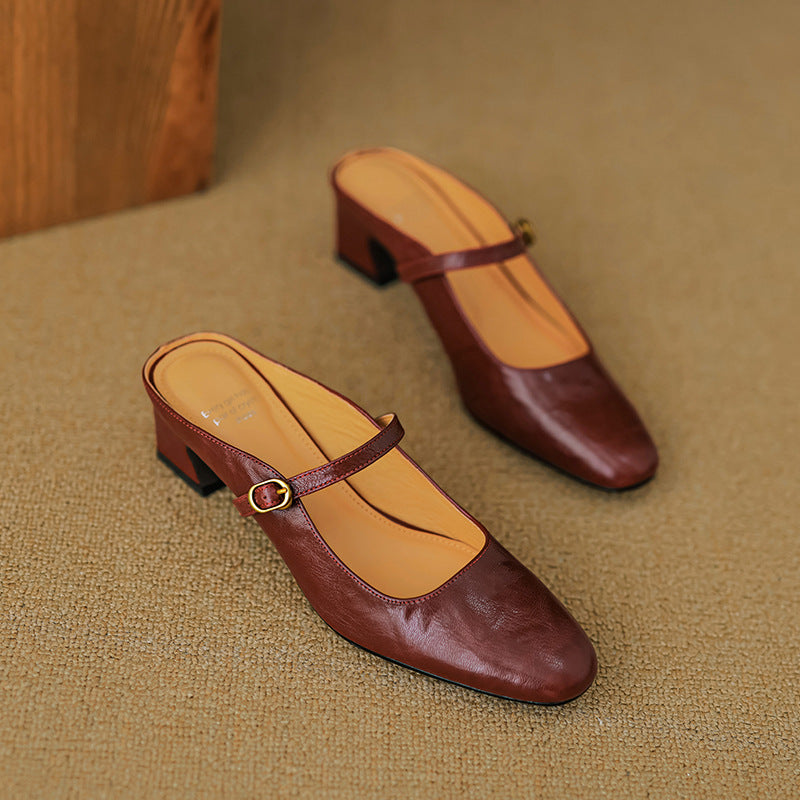 Vian Authentic Leather Mules
