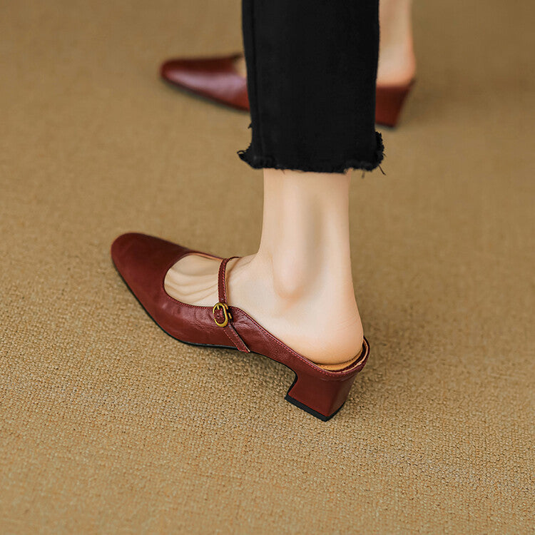 Vian Authentic Leather Mules