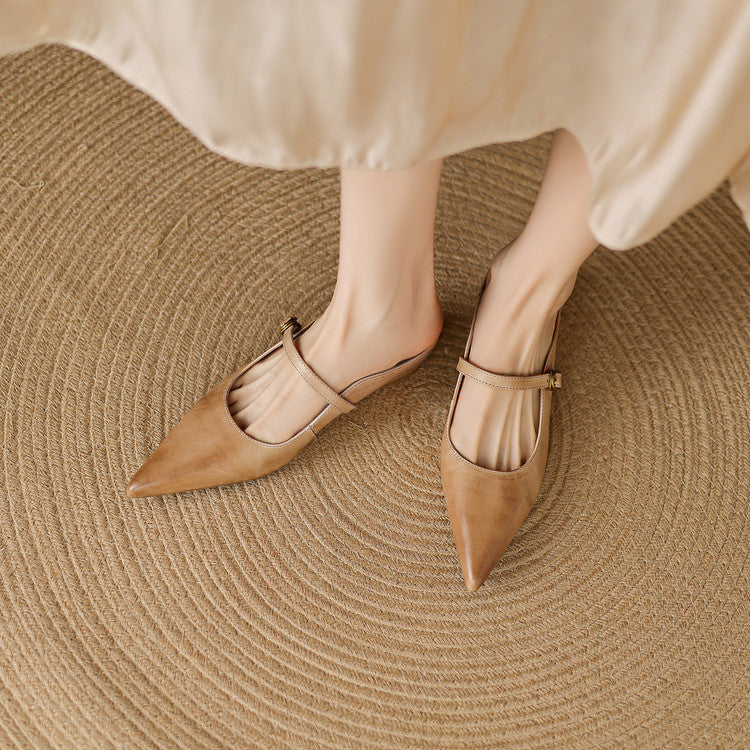 Authentic Leather Neok Mules