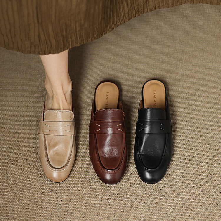 Serin Mules en Cuir Authentique