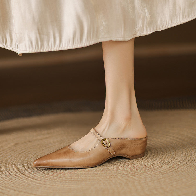 Authentic Leather Neok Mules