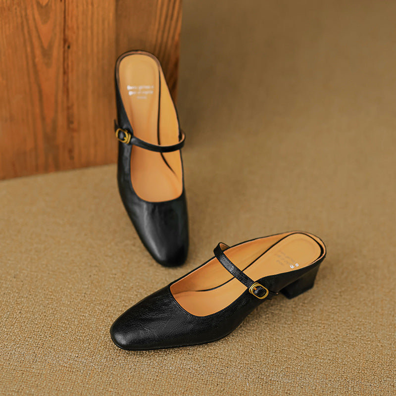 Vian Authentic Leather Mules