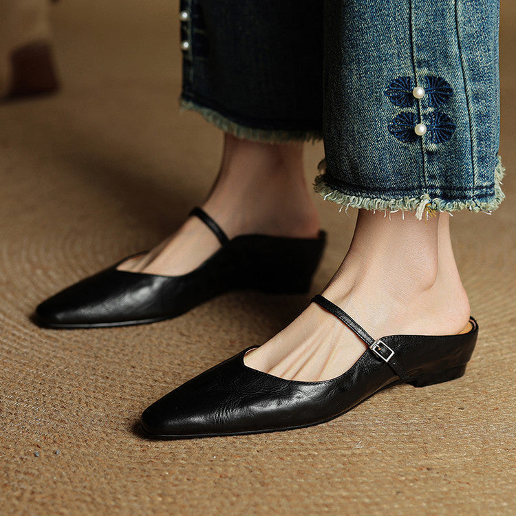 Véritable Mules en Cuir Orella