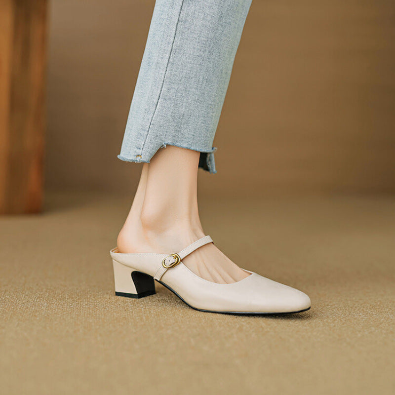 Vian Authentic Leather Mules