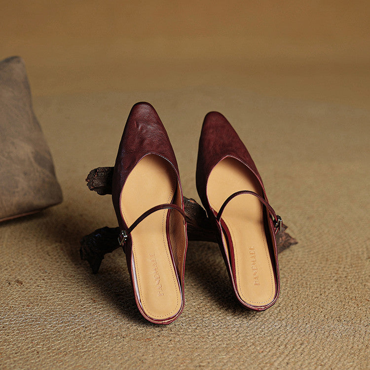 Véritable Mules en Cuir Orella