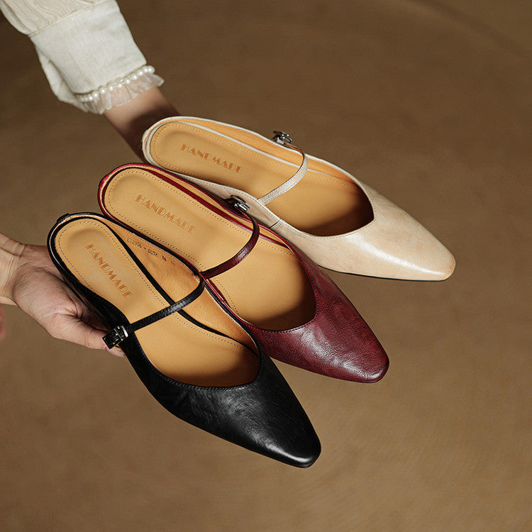 Véritable Mules en Cuir Orella