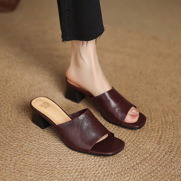 Authentic Leather Mules