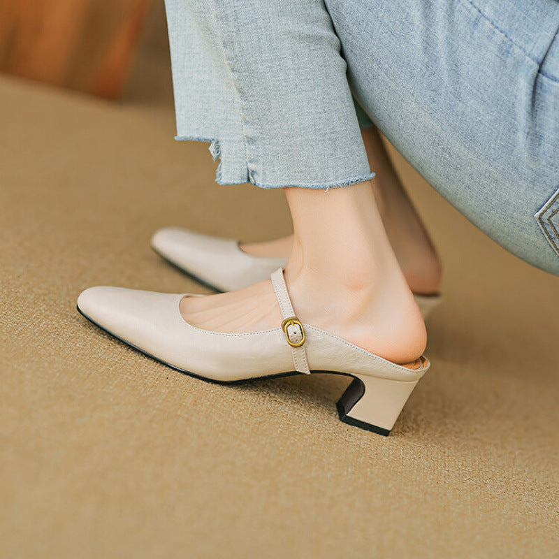 Vian Authentic Leather Mules