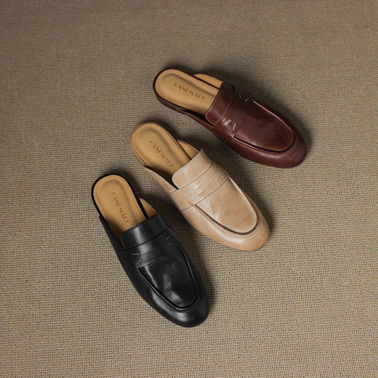Serin Mules en Cuir Authentique