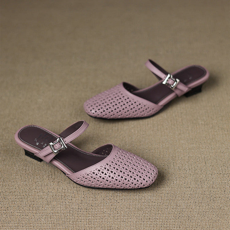 Véritable Mules en Cuir Ovia