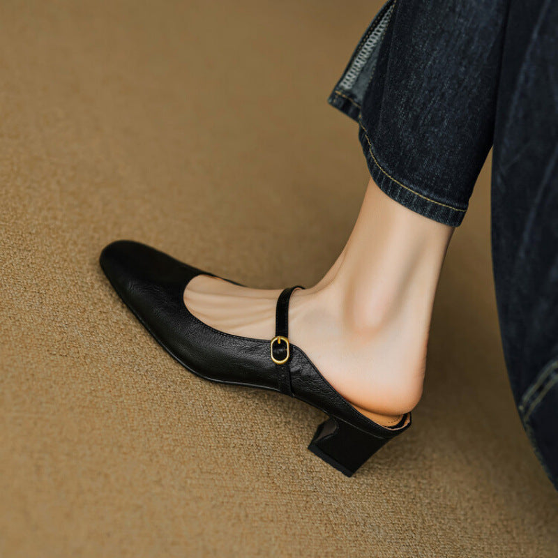 Vian Authentic Leather Mules