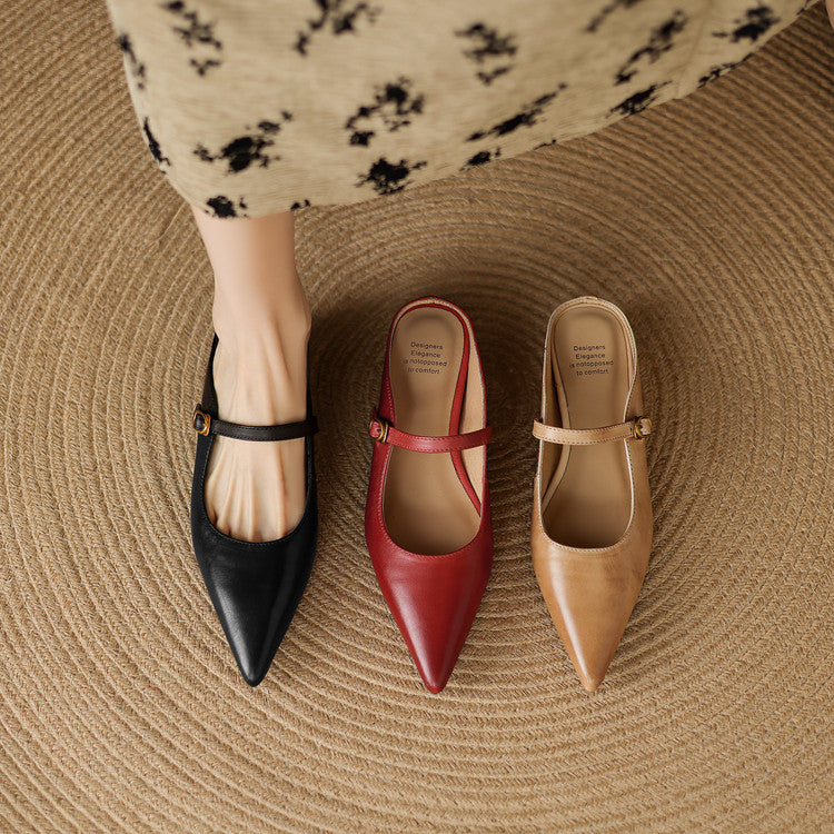 Authentic Leather Neok Mules