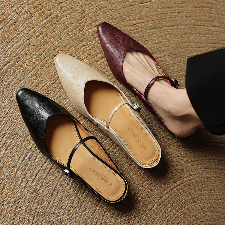 Véritable Mules en Cuir Orella