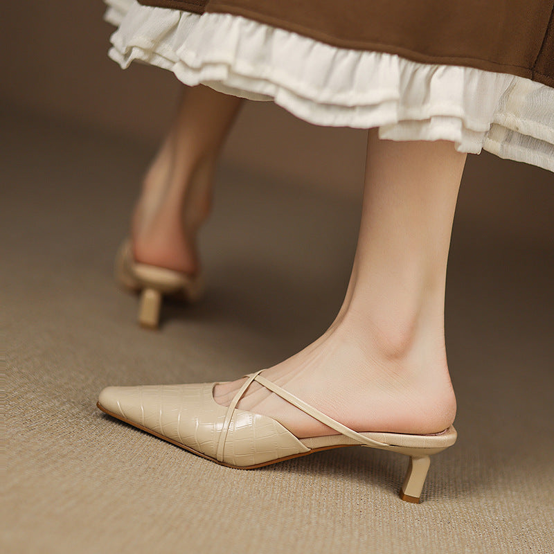 Véritable Mules en Cuir Mire