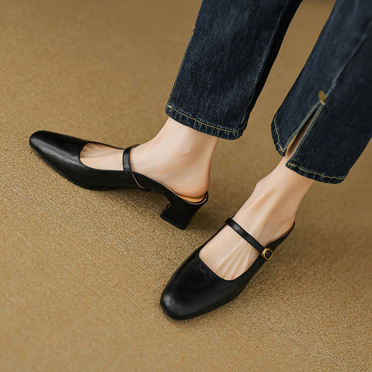 Vian Authentic Leather Mules