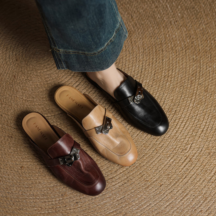 Carla Mules en Cuir Authentique