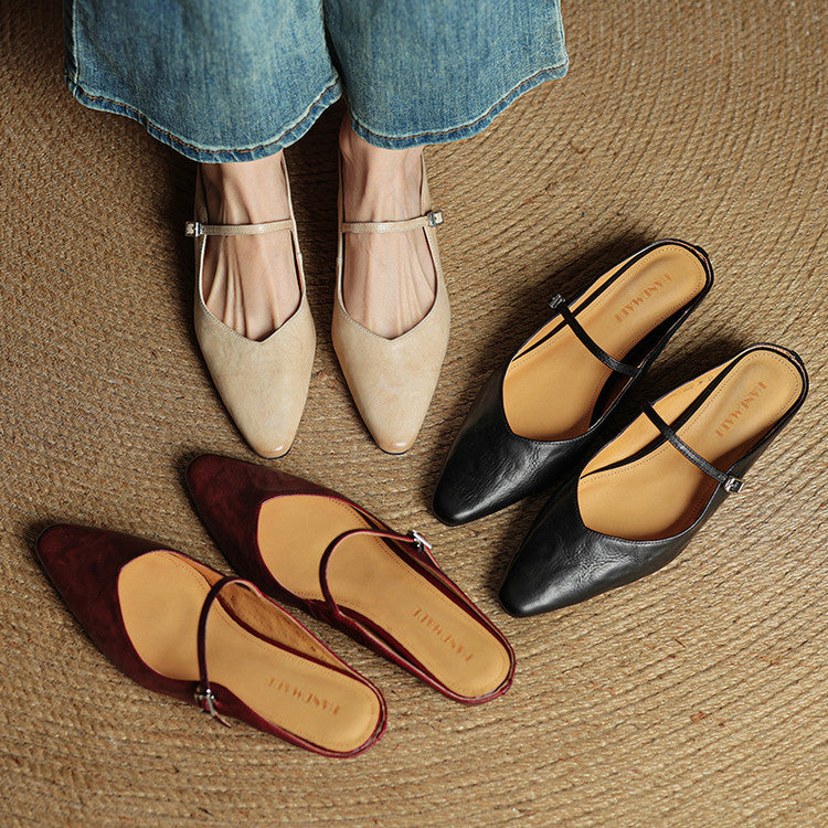 Véritable Mules en Cuir Orella