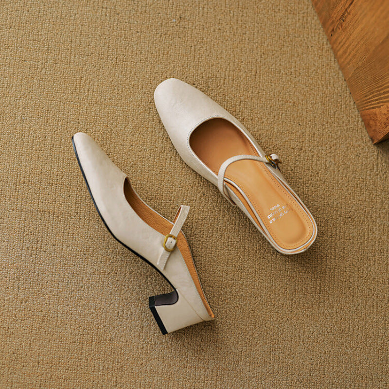 Vian Authentic Leather Mules