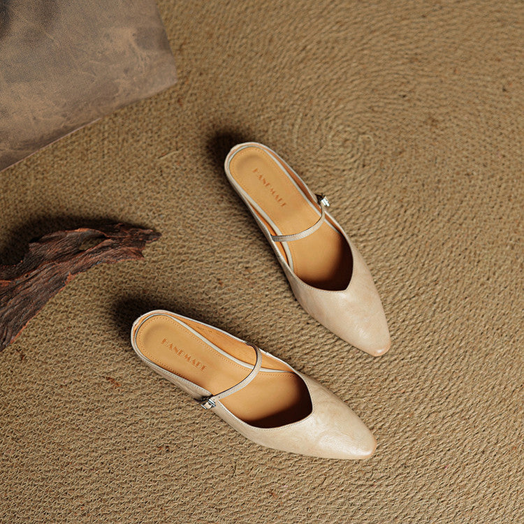 Véritable Mules en Cuir Orella