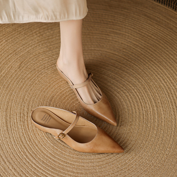 Authentic Leather Neok Mules