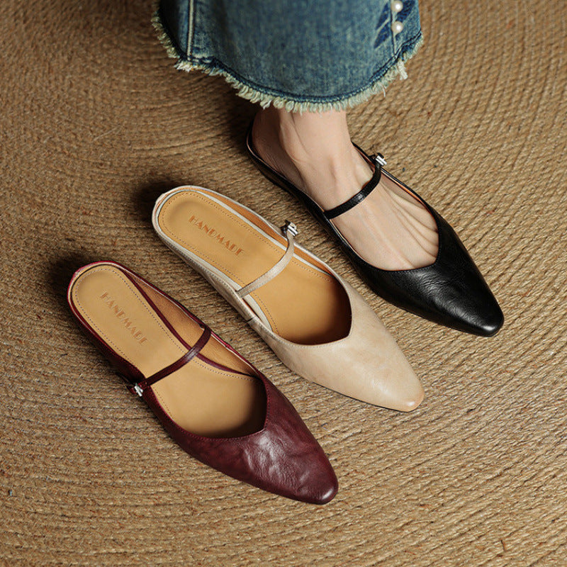Véritable Mules en Cuir Orella