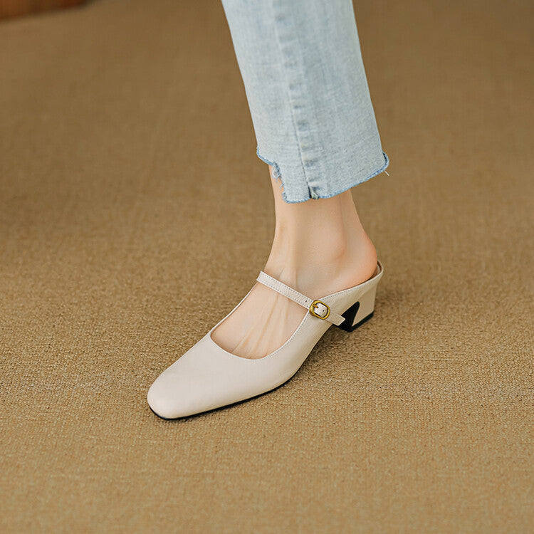 Vian Authentic Leather Mules