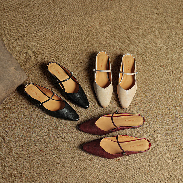 Véritable Mules en Cuir Orella