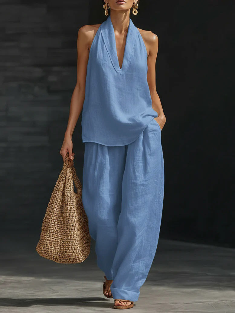 Ensemble sans manches avec pantalon ample