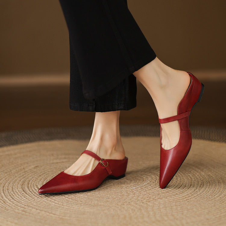Authentic Leather Neok Mules