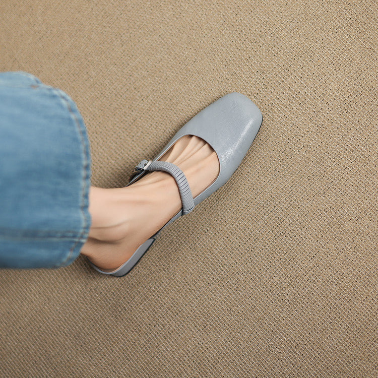 Mules Mary Jane en Cuir Authentique Novie
