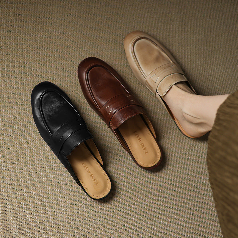 Serin Mules en Cuir Authentique
