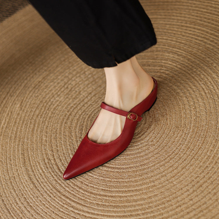 Authentic Leather Neok Mules