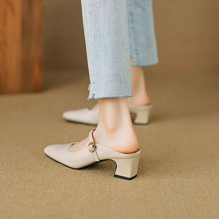 Vian Authentic Leather Mules