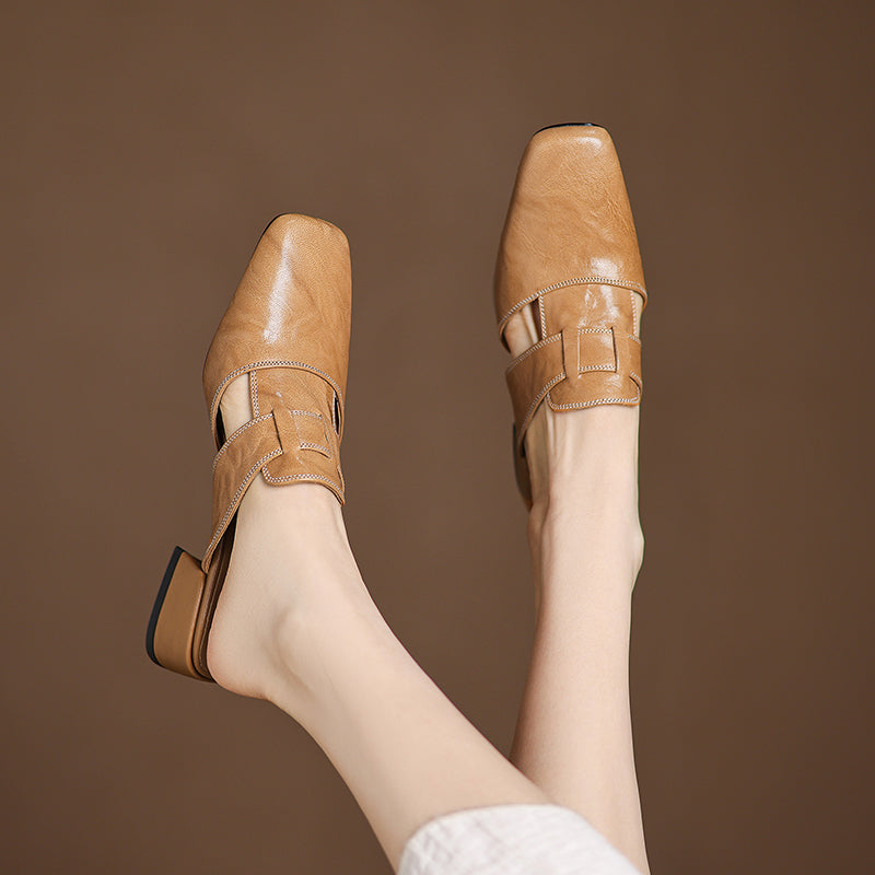 Authentic Leather Ivora Mules