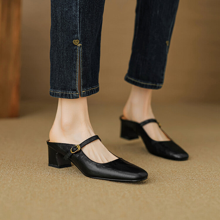Vian Authentic Leather Mules