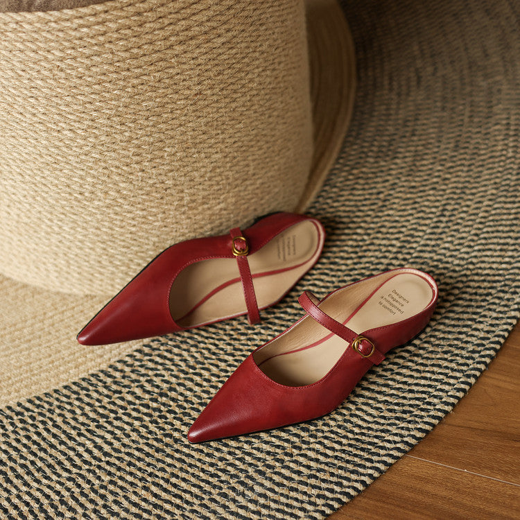 Authentic Leather Neok Mules