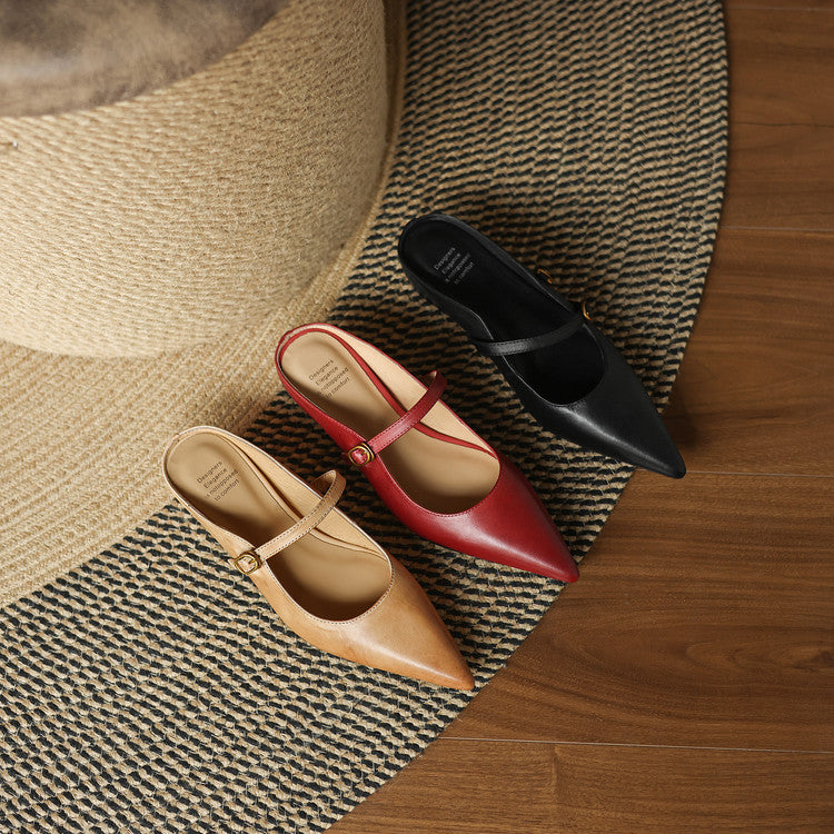 Authentic Leather Neok Mules