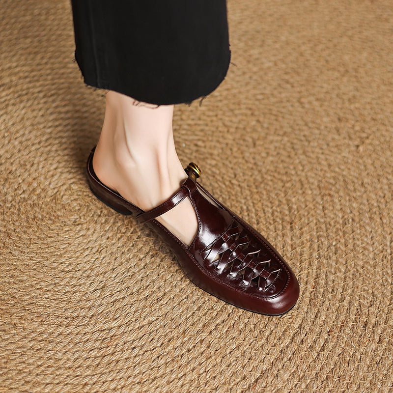 Véritable Mules en Cuir Elya